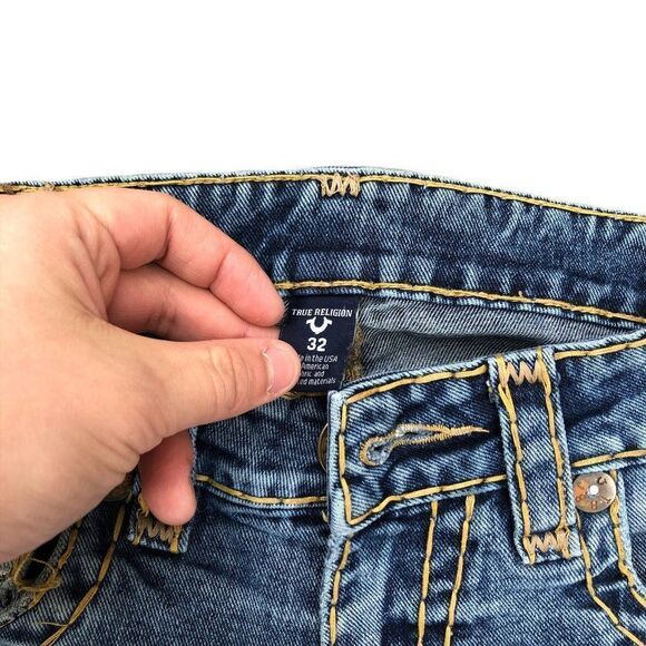 True Religion Jeans Size 32 Ricky Relaxed Straight Blue - Picture 10 of 13